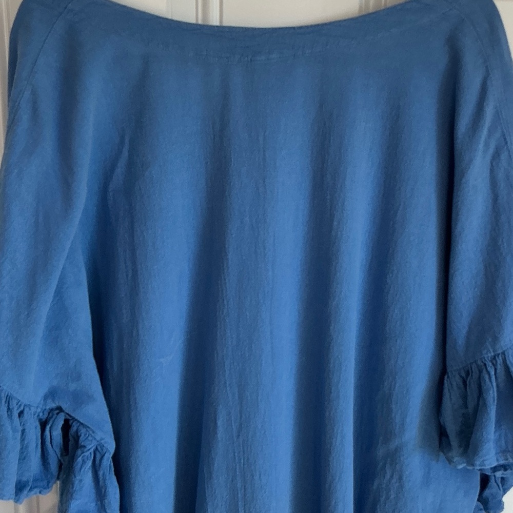 Blue High Low Ruffle Dress - Picture 8 of 9